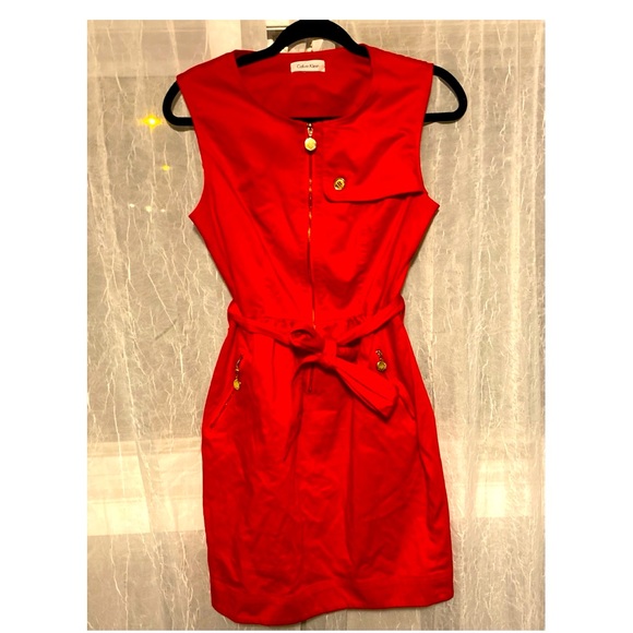 *SOLD* Calvin Klein Red Dress - Picture 1 of 2